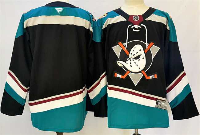 Men%27s Anaheim Ducks Blank Black Teal 2024-25 Stitched Jersey->detroit red wings->NHL Jersey